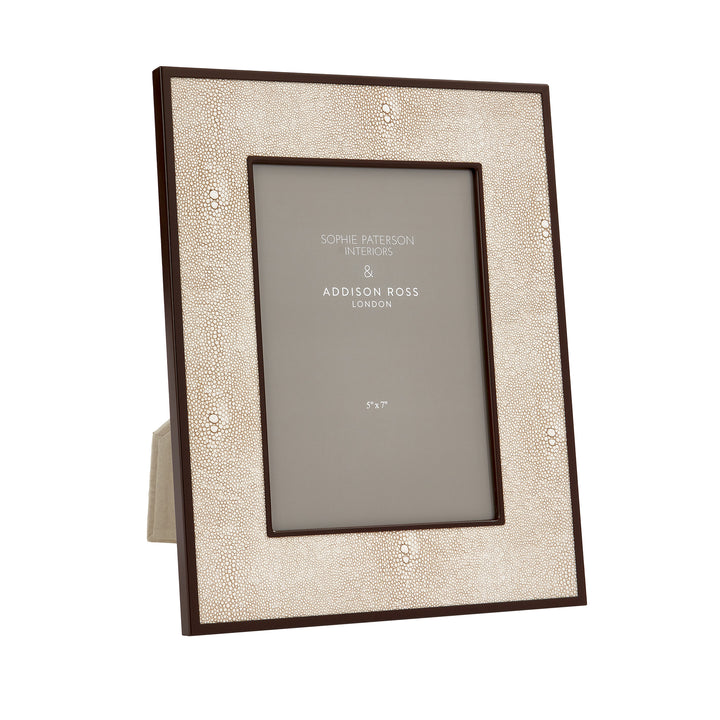 Sophie Paterson Shagreen Photo Frame in Ecru and Bronze
