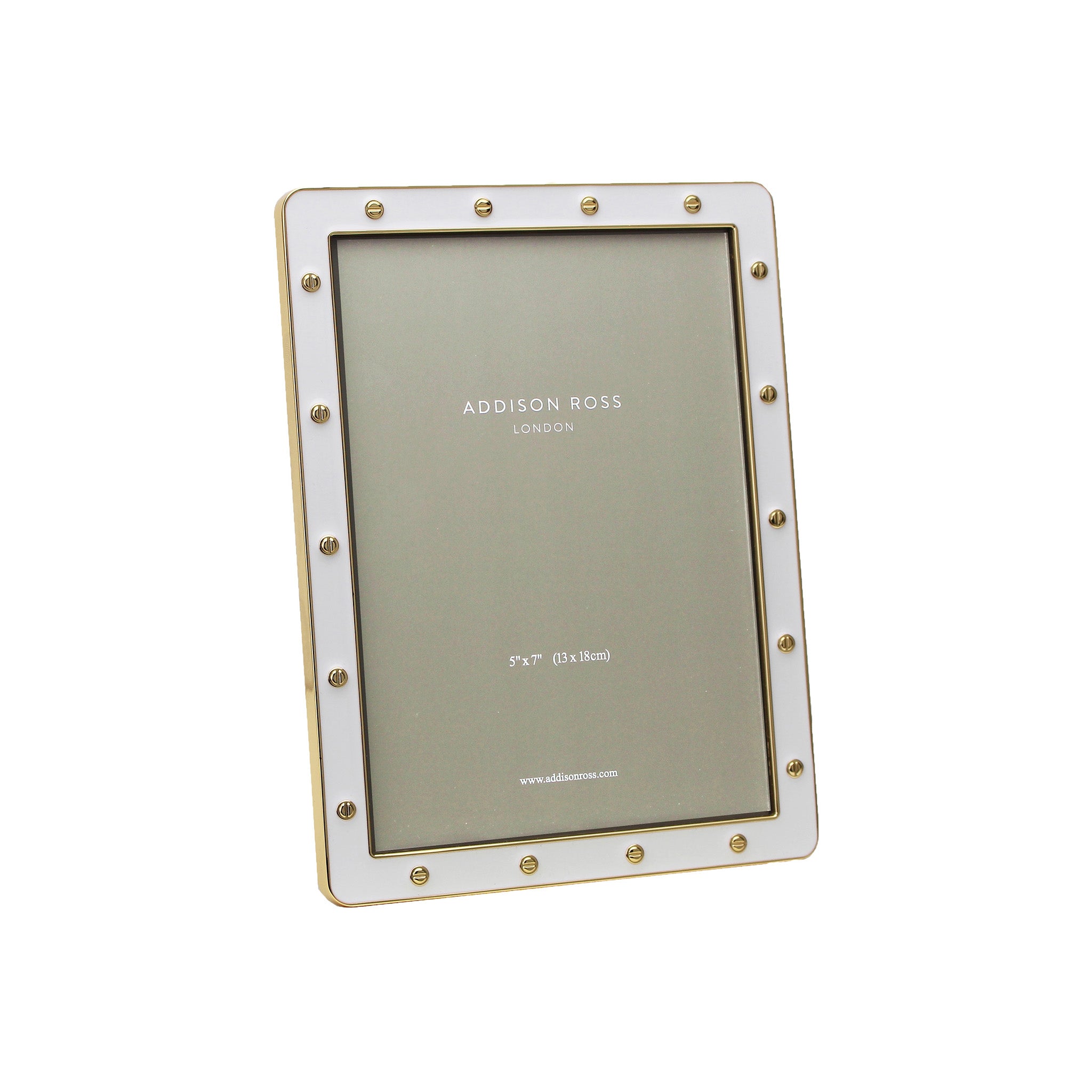 White and Gold Studded Photo Frame