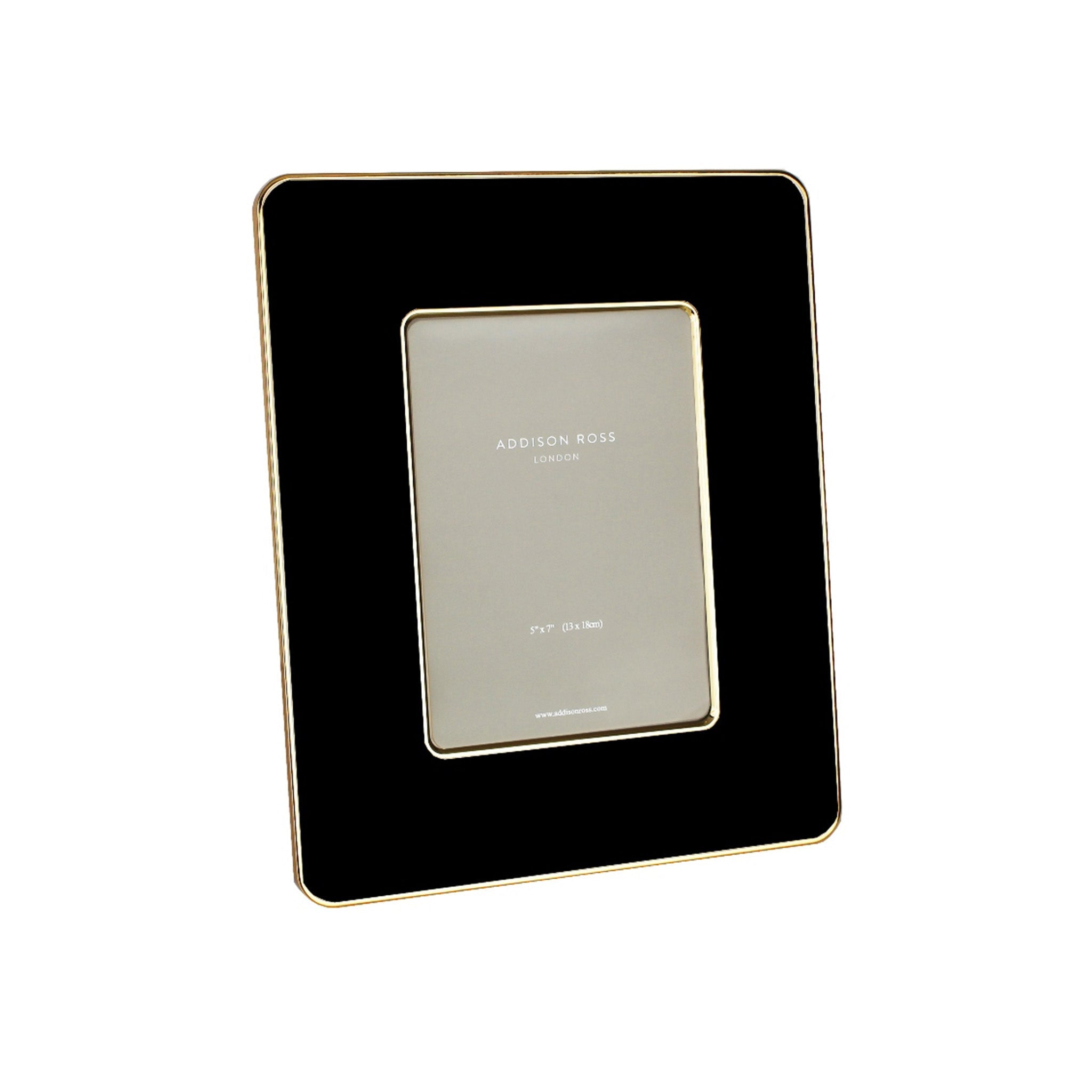 Black and Gold Enamel Photo Frame  Dimensions: Photo Size: 5x7 Inches    Delivery: 7-10 days