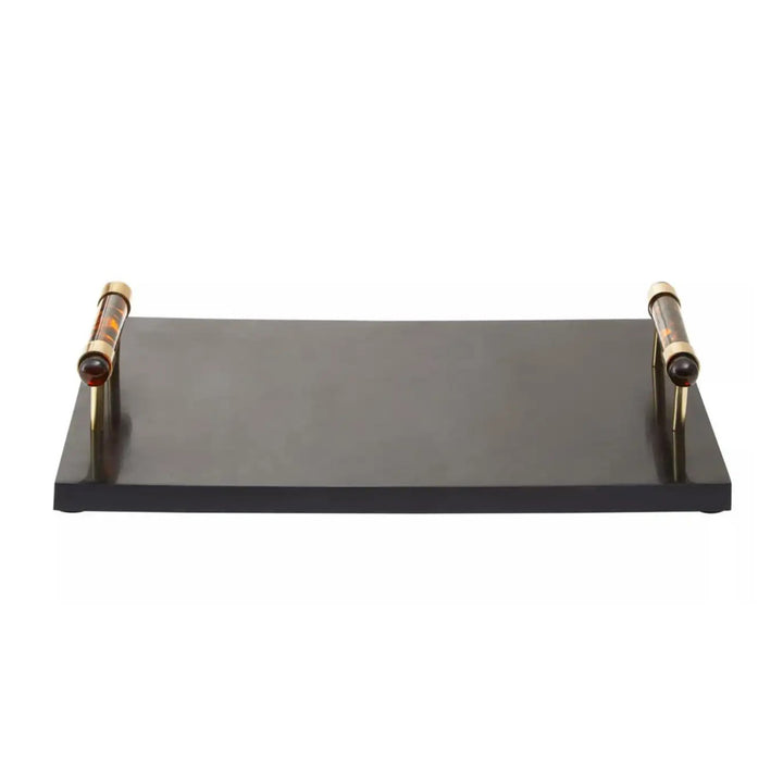 Rectangular Tortoise Shell Handle Tray